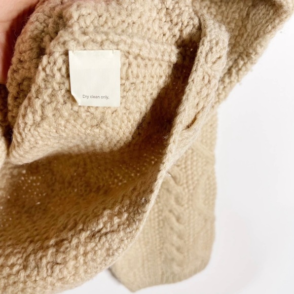 COPY - J Crew Mens XLarge XL Brown Cream Hand Knit Wool Cableknit Sweater Crew … - Picture 5 of 5